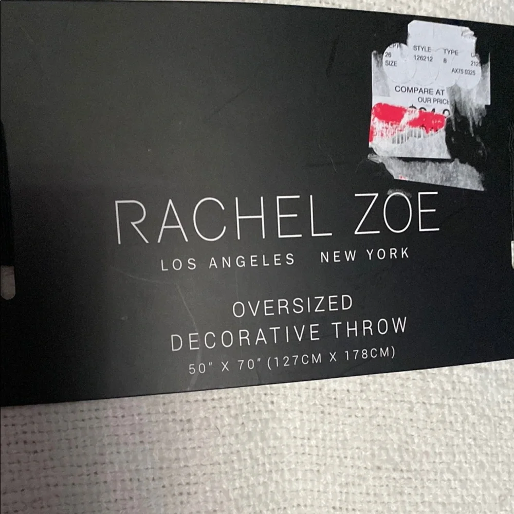 Rachel Zoe Strawberry Throw Blanket - Cream with Red & Green